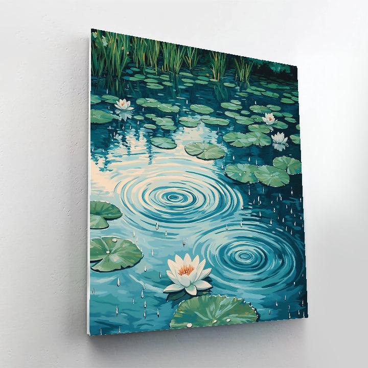 Claude Monet Inspired Water Lilies Rain Circles Painting by numbers kit