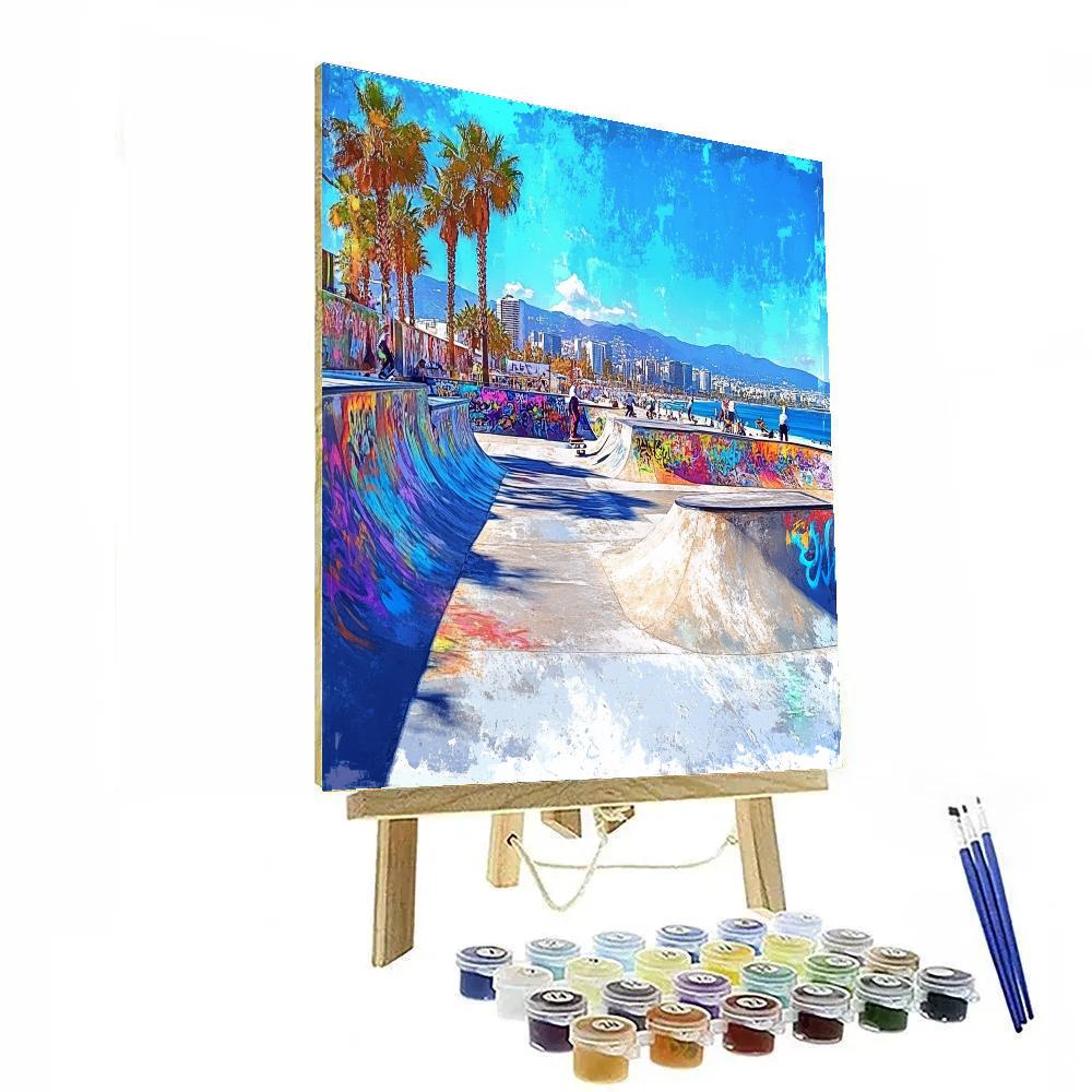 Skatepark At Urban Waterfront Barcelona Spain paint by number