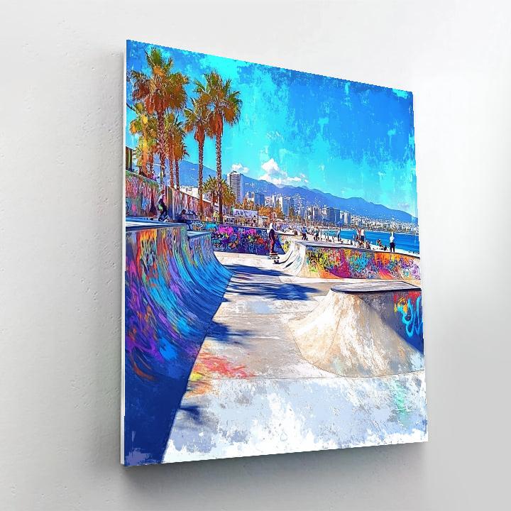 Skatepark At Urban Waterfront Barcelona Spain paint by number