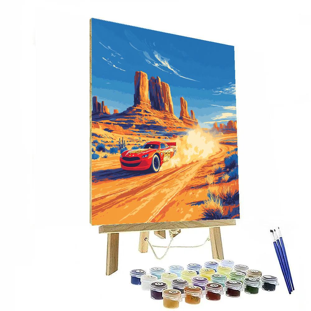 Lightning McQueen Desert Speed Trial Disney Inspired DIY paint by numbers