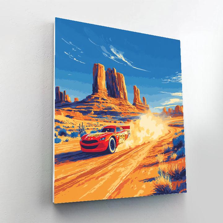 Lightning McQueen Desert Speed Trial Disney Inspired DIY paint by numbers