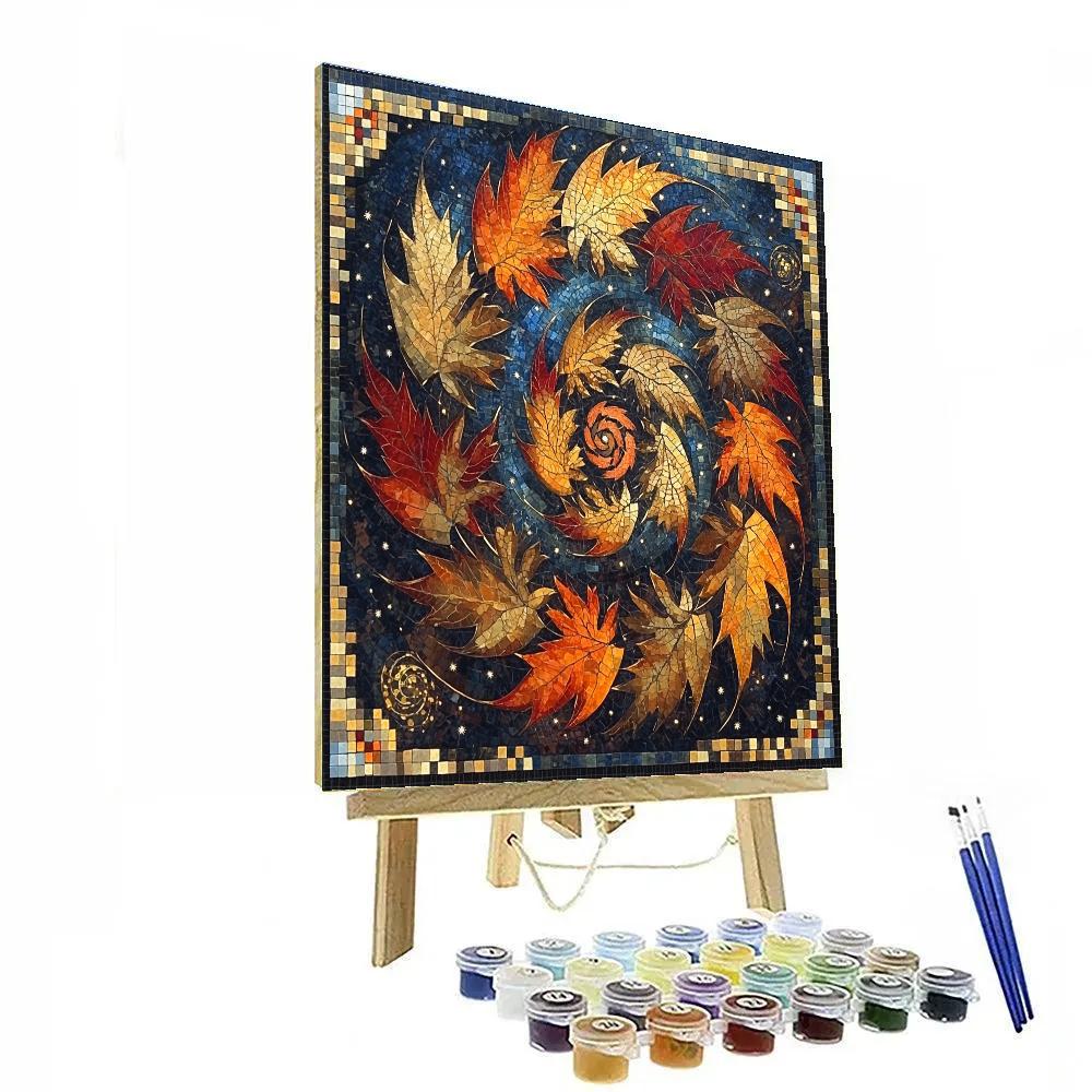 Gustav Klimt Inspired Ember Maple Whorl Paint by numbers art