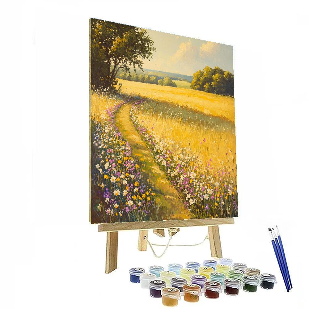 Claude Monet Inspired Field Edge With Wildflowers paint by number