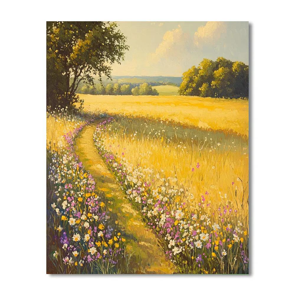 Claude Monet Inspired Field Edge With Wildflowers paint by number