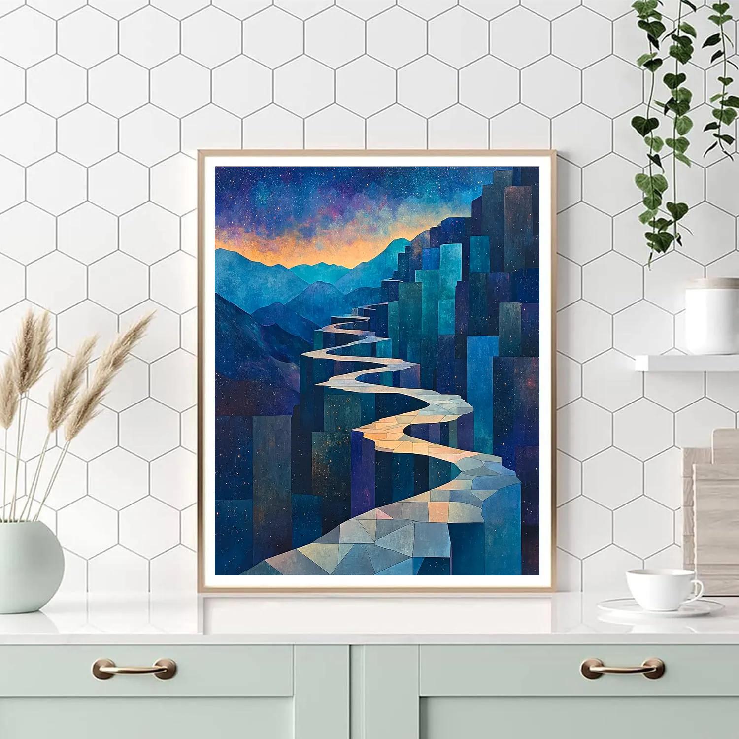 Paul Cézanne Inspired Basalt Nebula Terraces Painting by numbers kit
