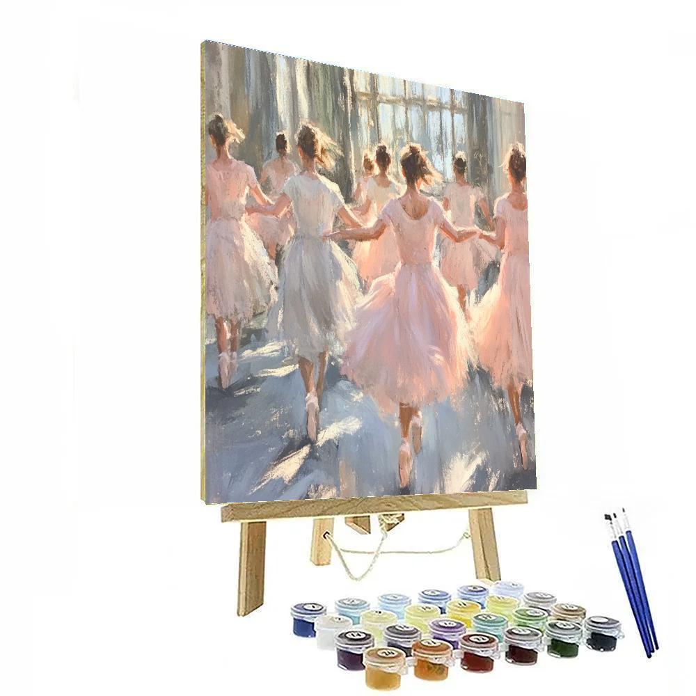 Edgar Degas Inspired Ballet Rehearsal paint by color