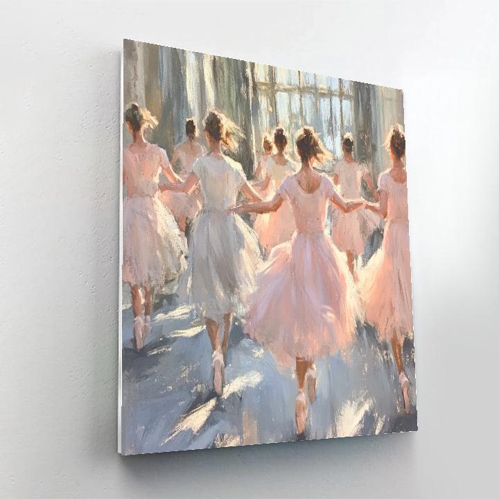 Edgar Degas Inspired Ballet Rehearsal paint by color
