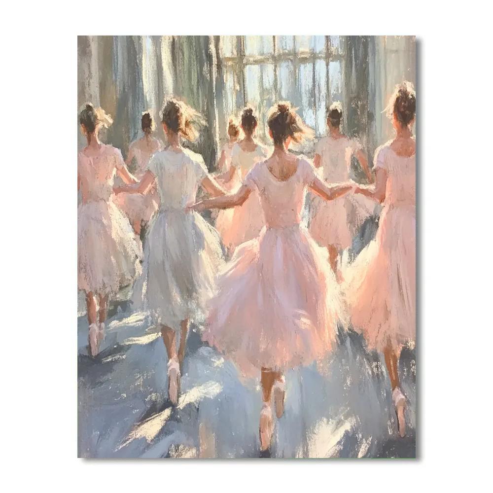 Edgar Degas Inspired Ballet Rehearsal paint by color