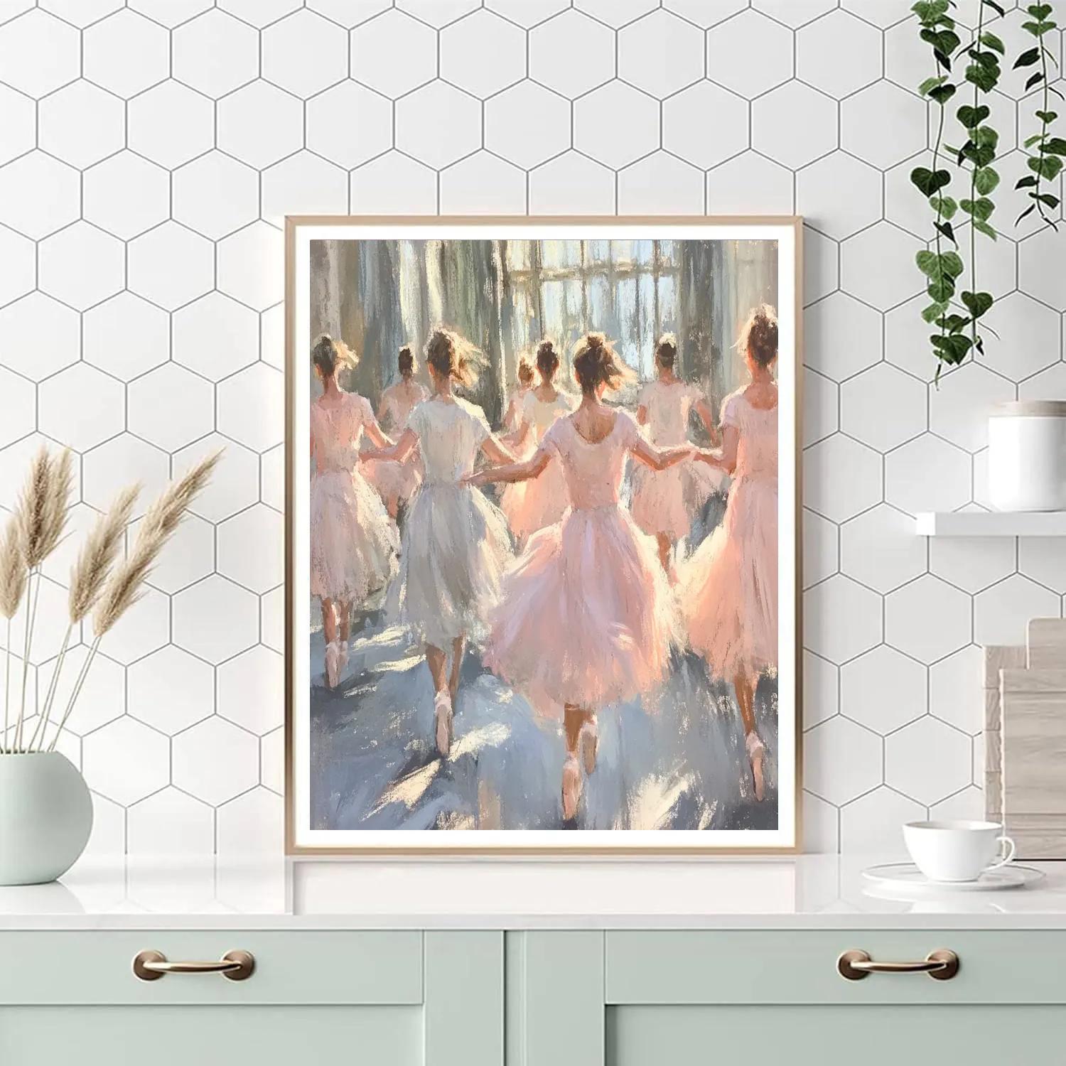 Edgar Degas Inspired Ballet Rehearsal paint by color