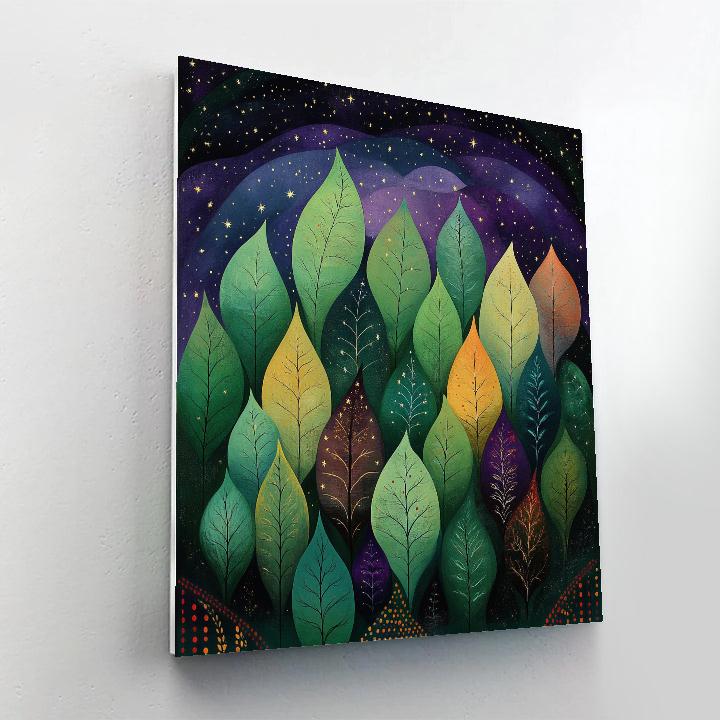 Frida Kahlo Inspired Galactic Rainforest Dreamscape paint by color