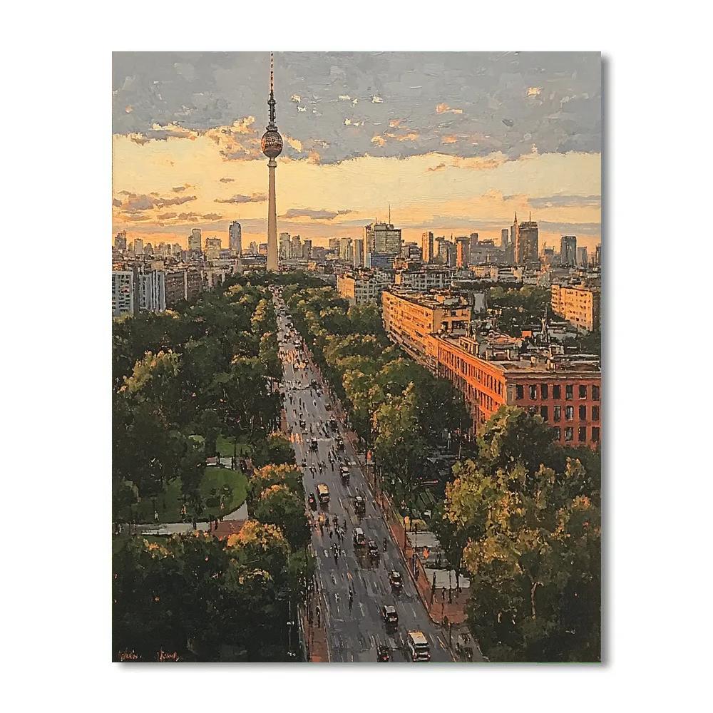 Rooftop View Berlin TV Tower Germany DIY paint by numbers
