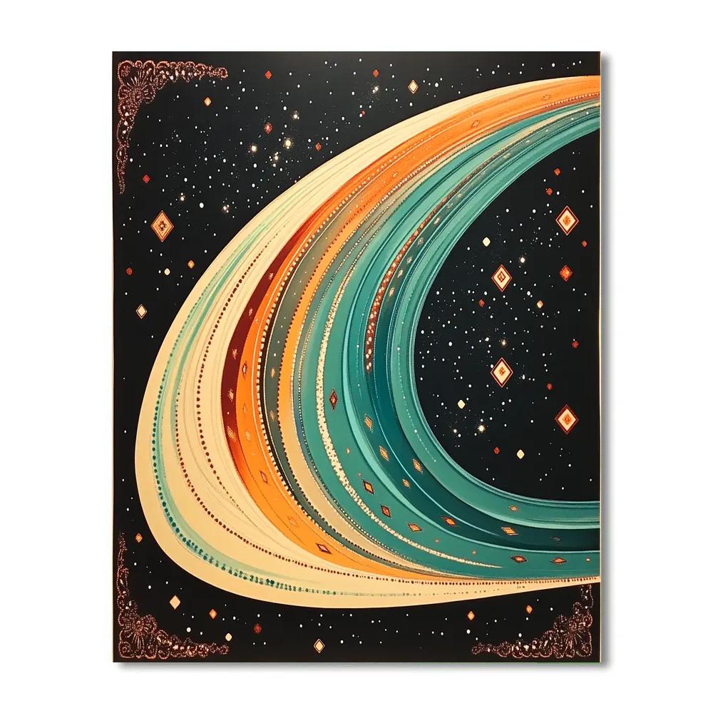 Frida Kahlo Inspired Comet Tail Folk Tapestry Paint by numbers art