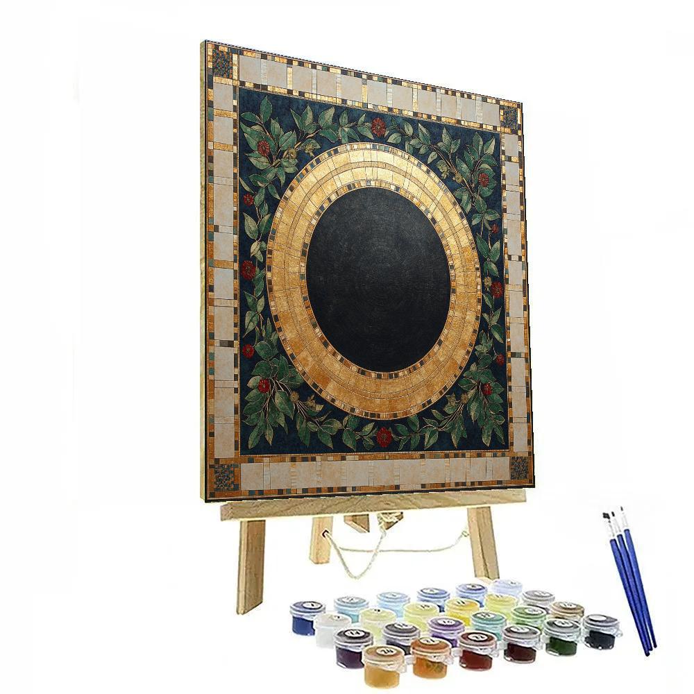 Gustav Klimt Inspired Golden Eclipse Garden paint by numbers