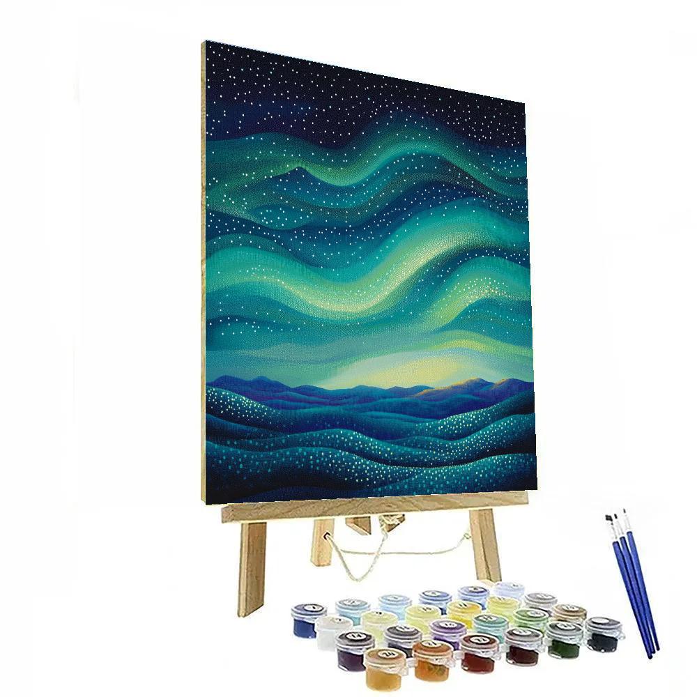Georges Seurat Inspired Aurora Ion Drift painting number kit