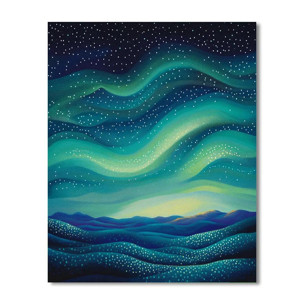 Georges Seurat Inspired Aurora Ion Drift painting number kit