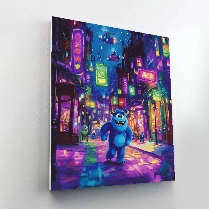 Sulley Monster City Night Patrol Disney Inspired painting number kit
