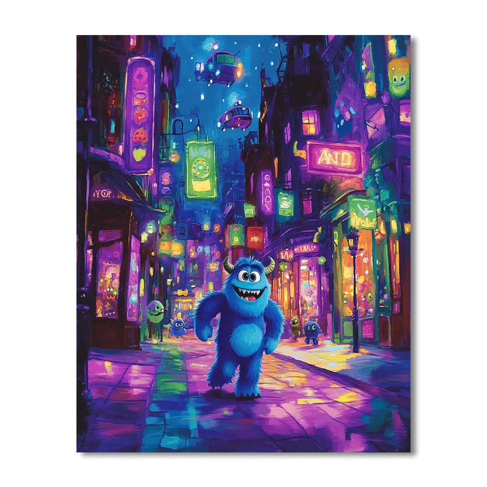 Sulley Monster City Night Patrol Disney Inspired painting number kit