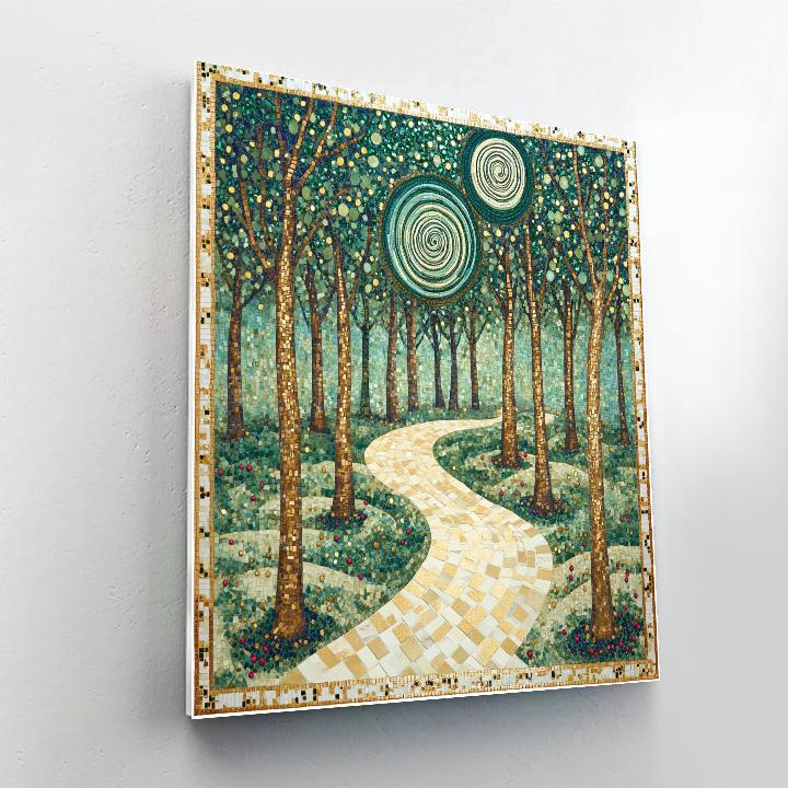 Gustav Klimt Inspired Verdant Spiral Grove Numbered painting kits