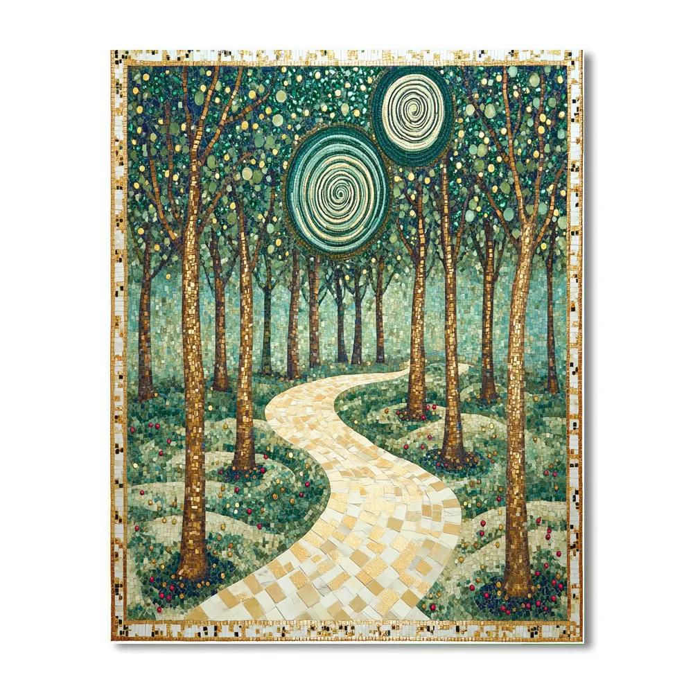Gustav Klimt Inspired Verdant Spiral Grove Numbered painting kits