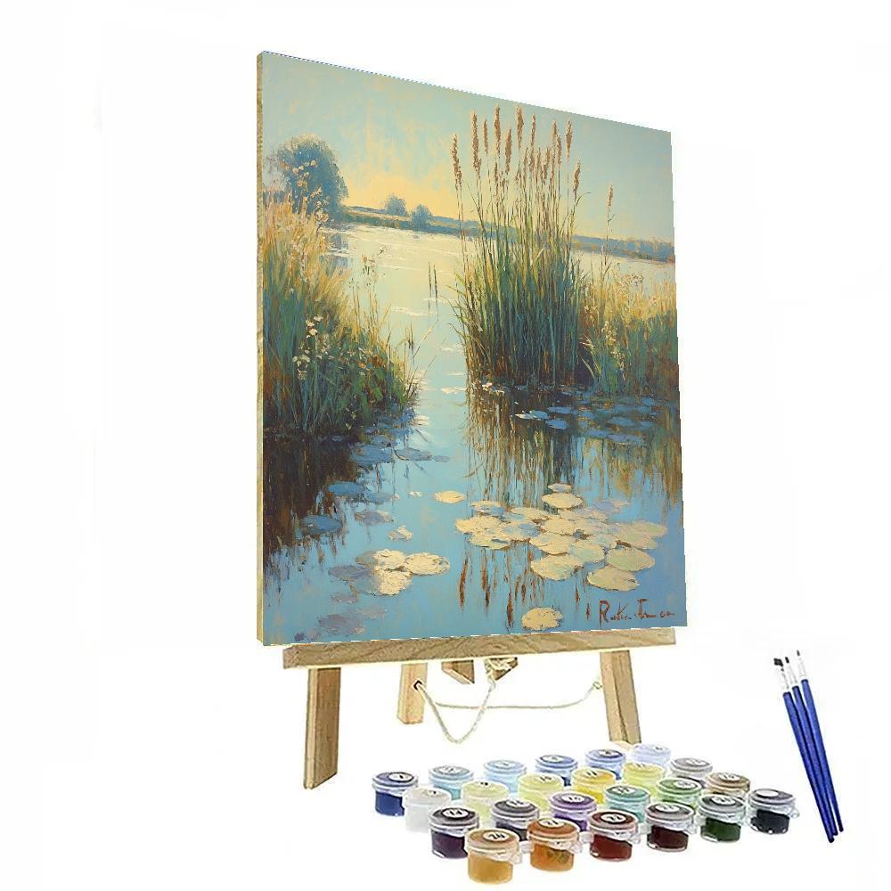Claude Monet Inspired Pond Edge With Reeds Paint by numbers kits