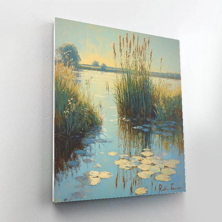 Claude Monet Inspired Pond Edge With Reeds Paint by numbers kits