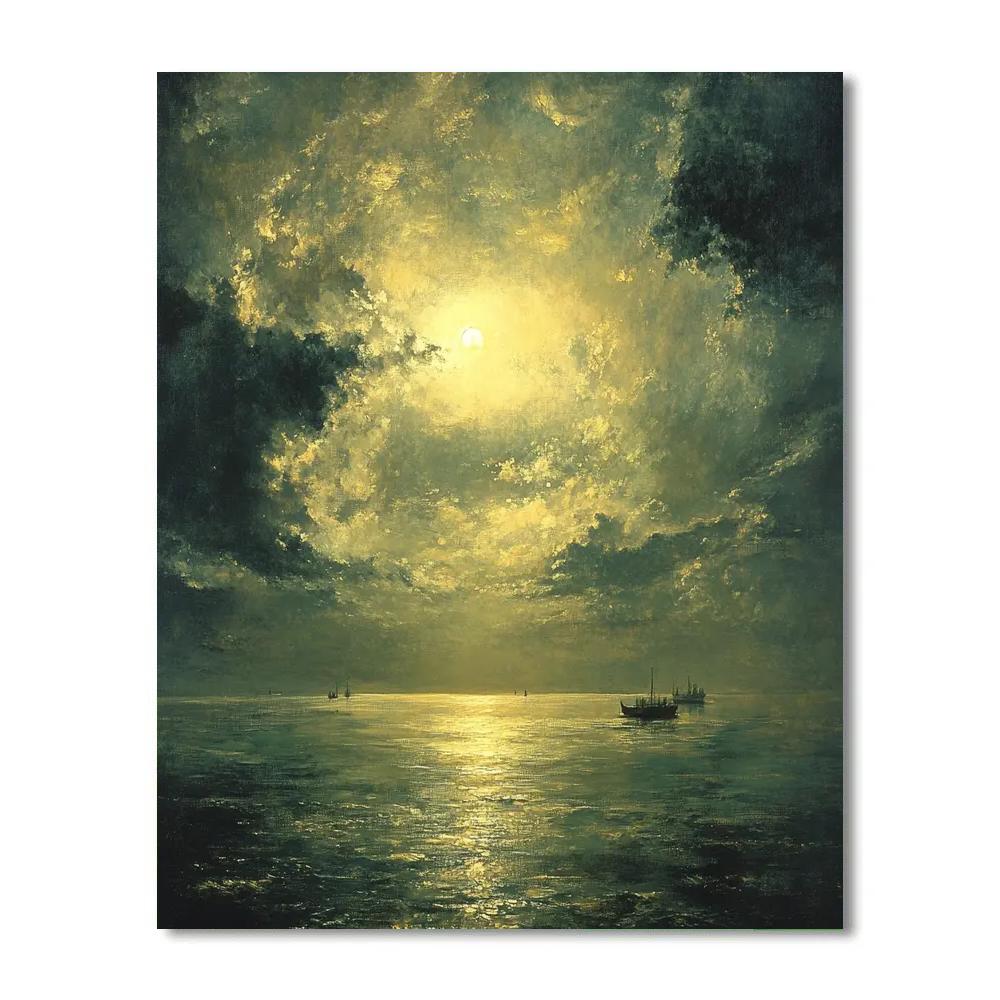 J.M.W. Turner Inspired Aurora Over Sea painting number kit