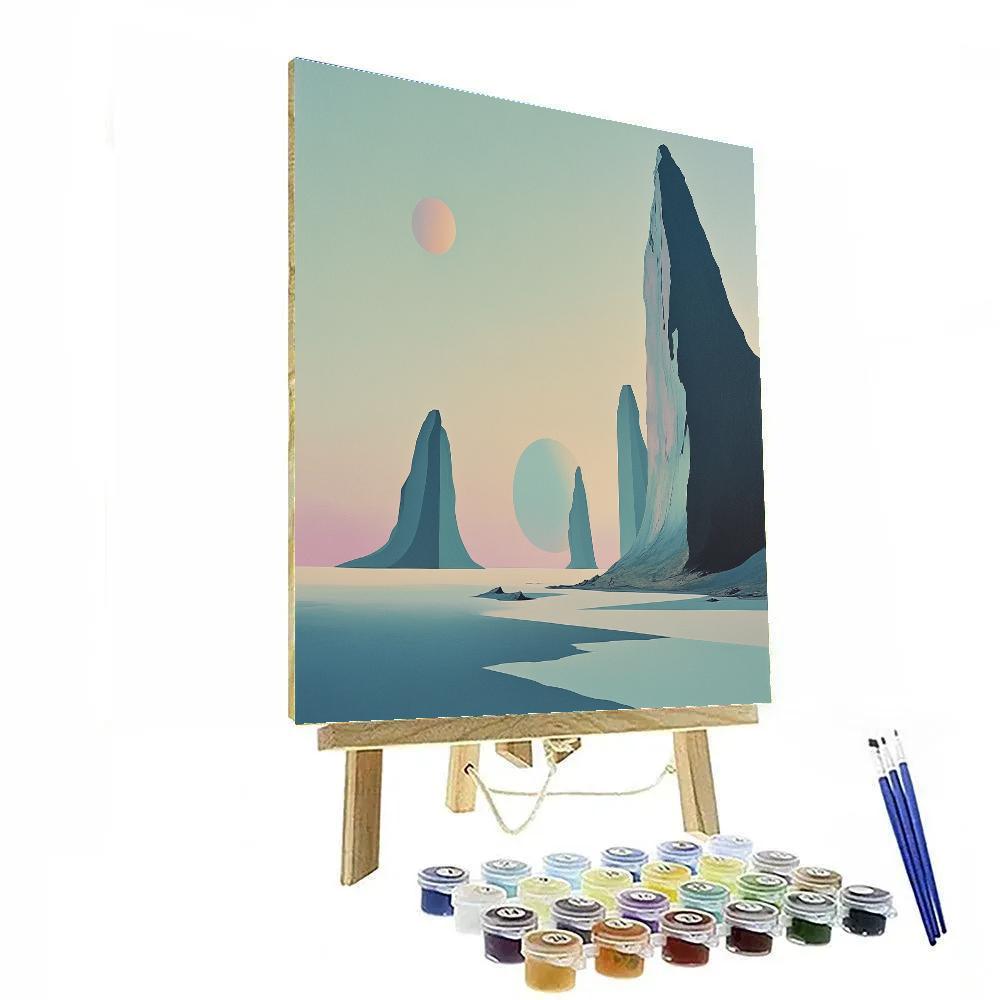 Yves Tanguy Inspired Alien Landscape Number painting