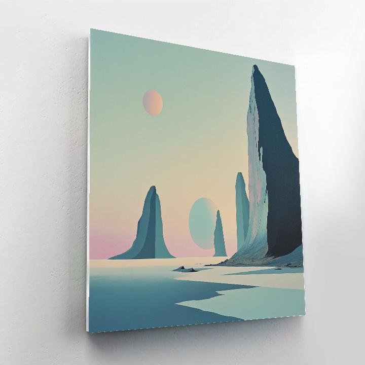 Yves Tanguy Inspired Alien Landscape Number painting