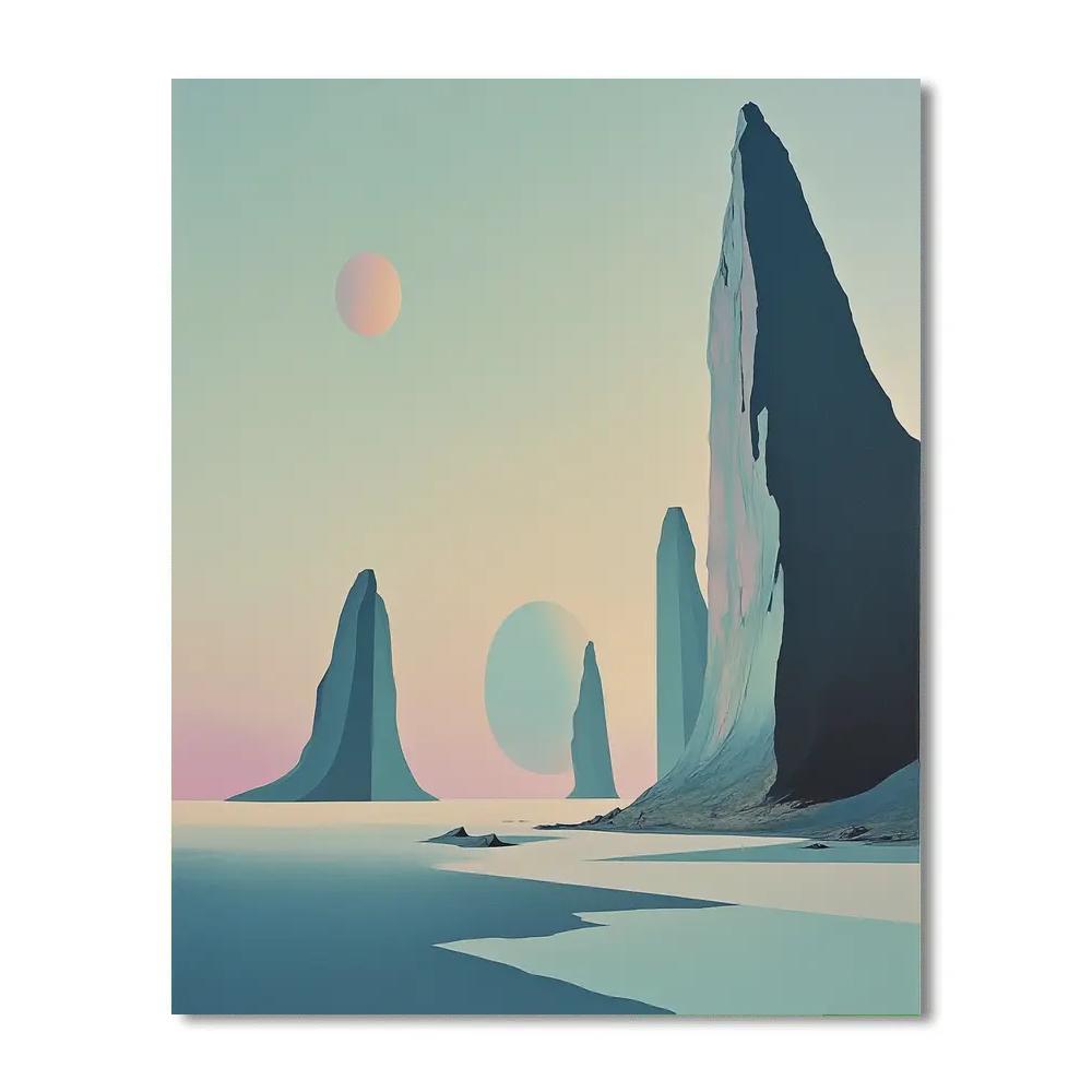 Yves Tanguy Inspired Alien Landscape Number painting