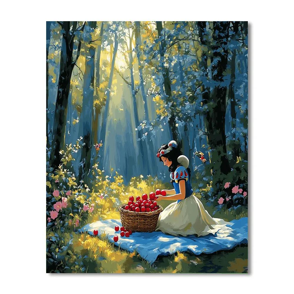 Snow White Forest Berry Picnic Disney Inspired paint by number