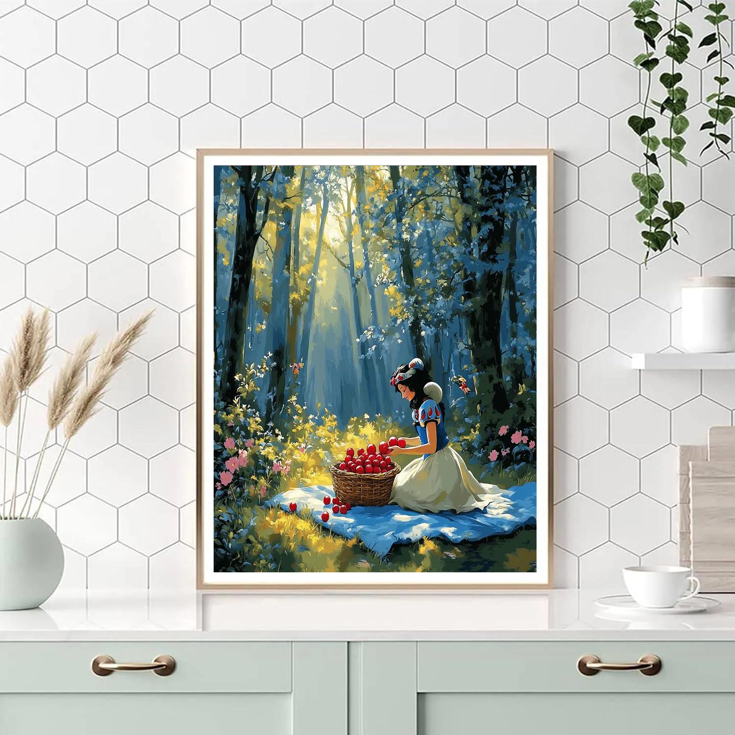 Snow White Forest Berry Picnic Disney Inspired paint by number