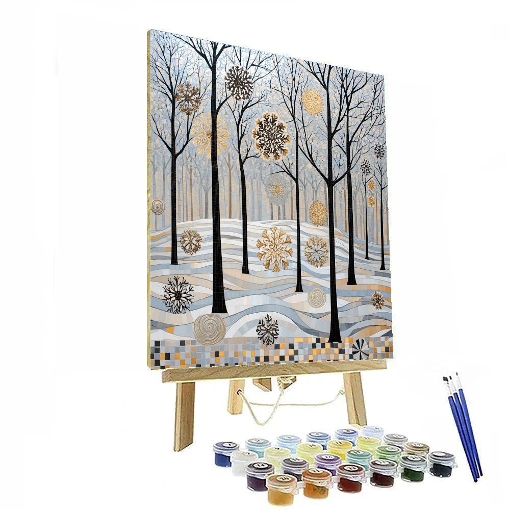 Gustav Klimt Inspired Gilded Snowflake Orchard Paint by numbers art
