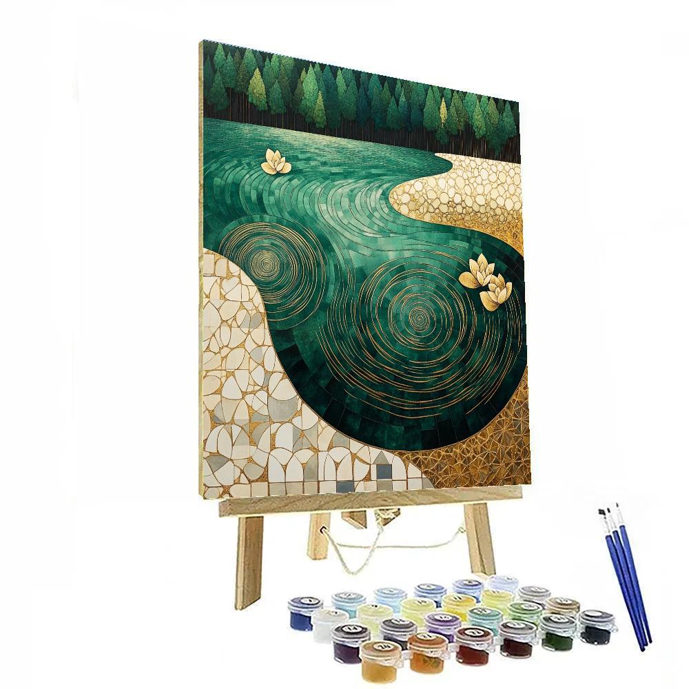 Gustav Klimt Inspired Emerald Lagoon Ornamentation DIY paint by numbers