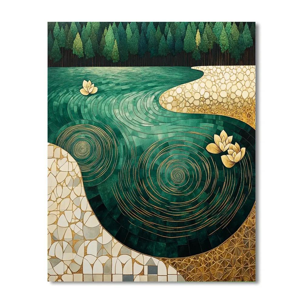 Gustav Klimt Inspired Emerald Lagoon Ornamentation DIY paint by numbers