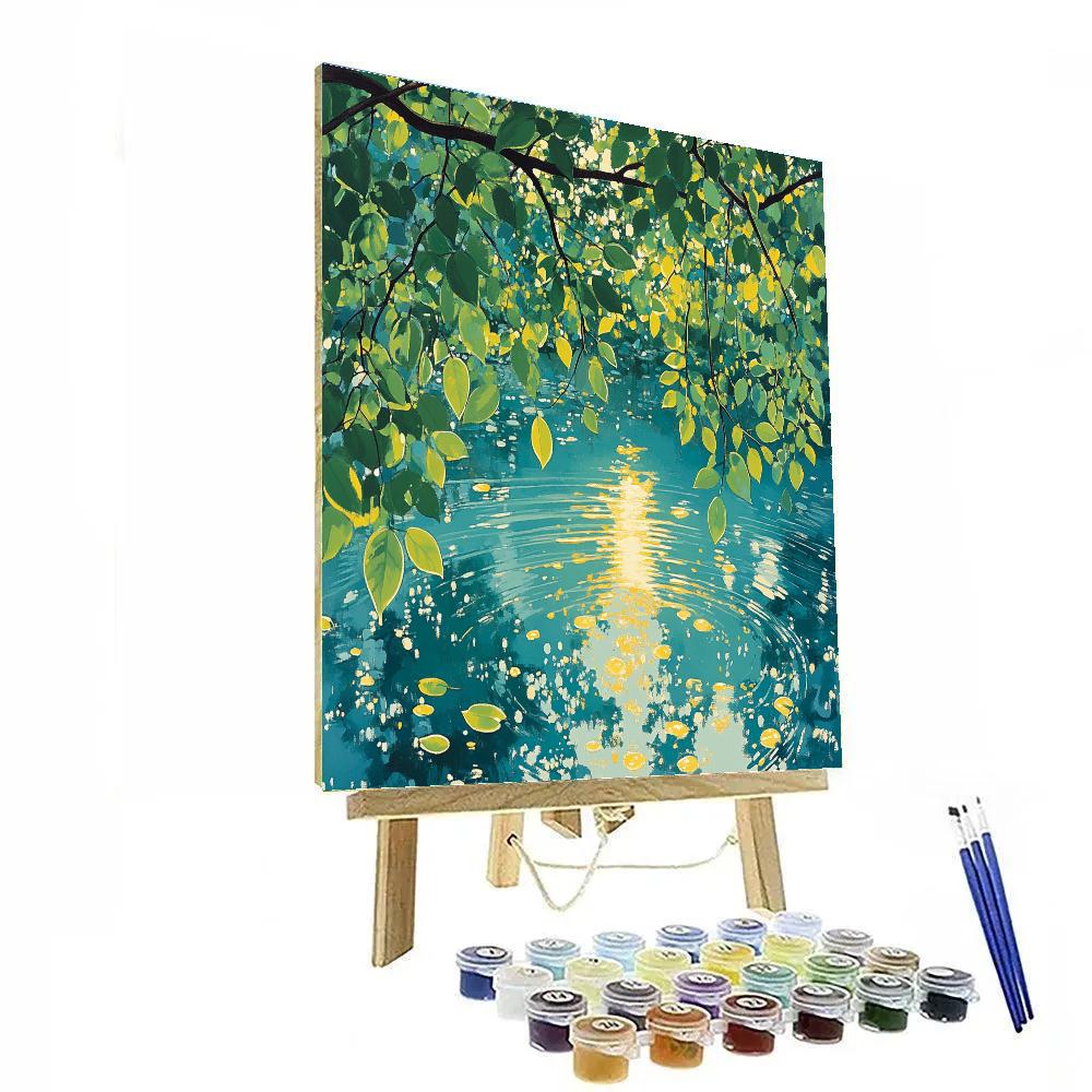 Claude Monet Inspired Garden Pond Sun Echoes Paint by numbers art