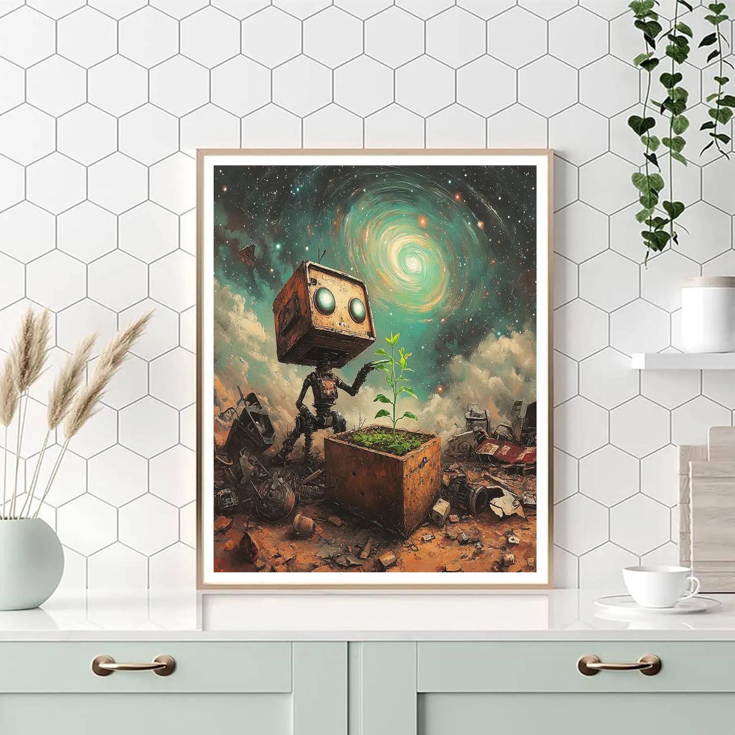 Wall E Forgotten Planet Garden Disney Inspired Numbered painting kits