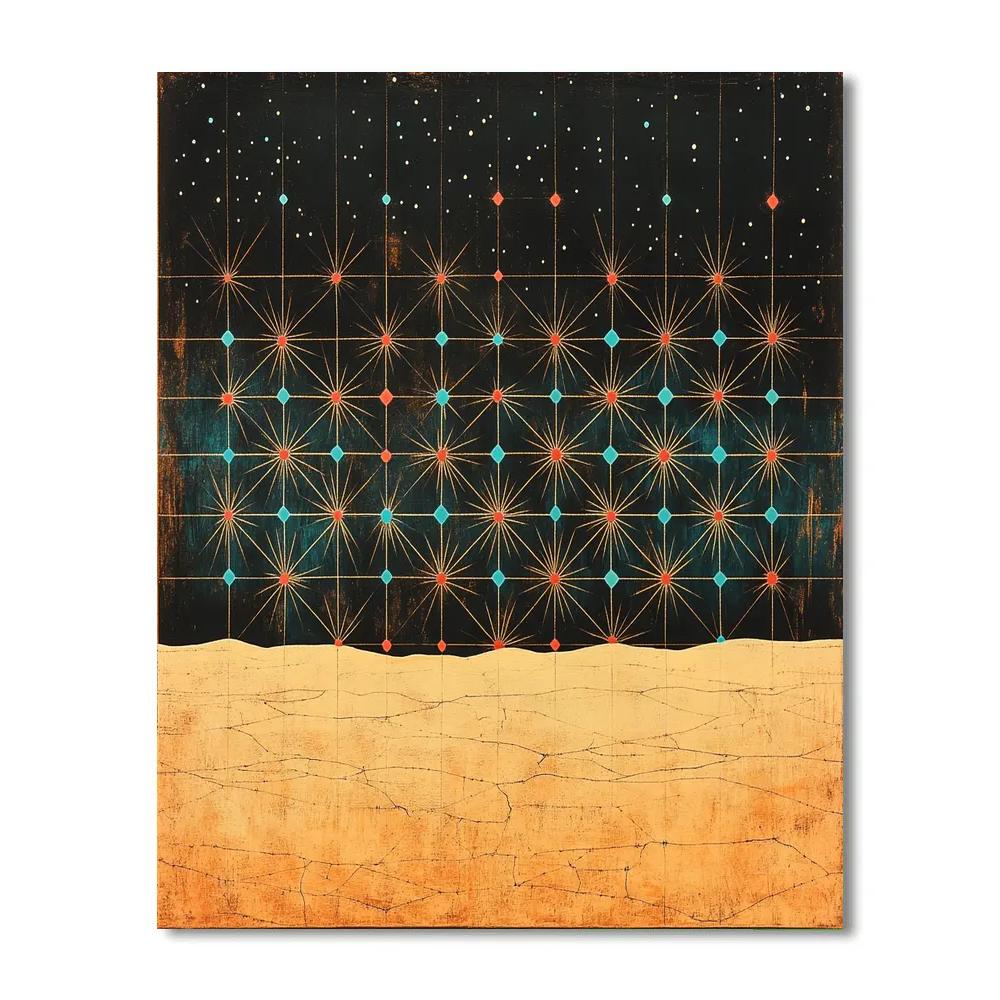 Frida Kahlo Inspired Desert Night Star Lattice Painting by numbers kit