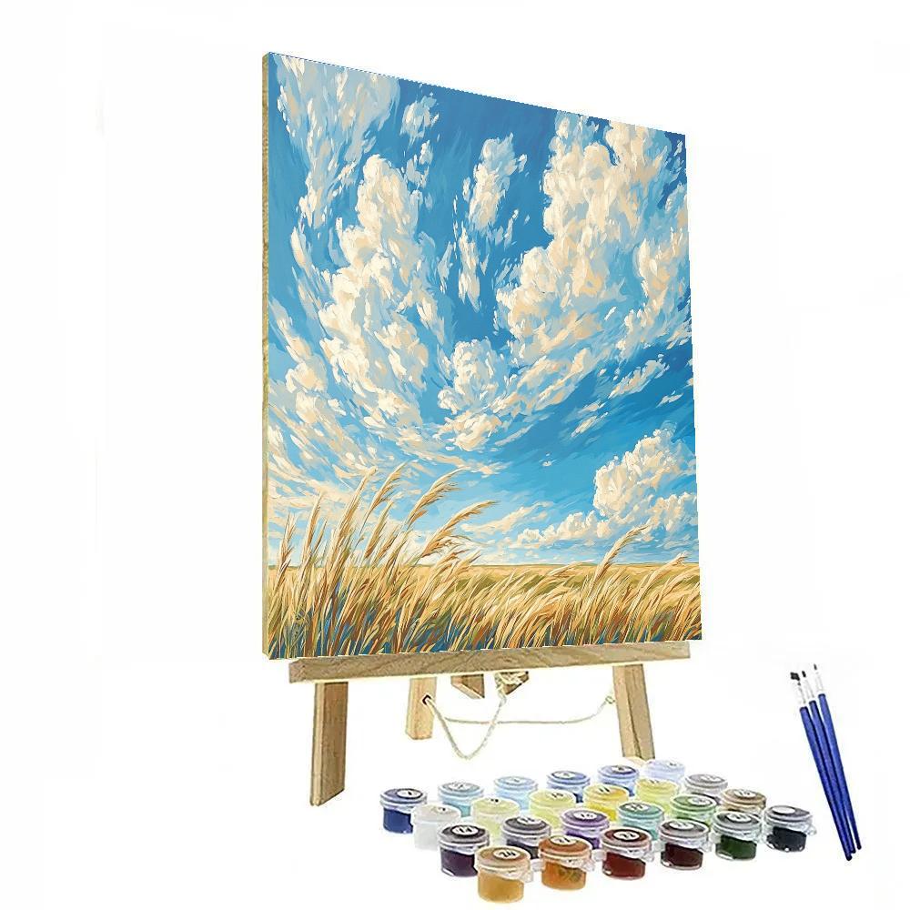 Claude Monet Inspired Prairie Grasses Under Sky Painting by numbers kit