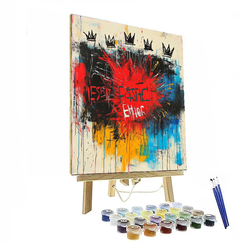 Jean-Michel Basquiat Inspired Quantum Storm Of Doubt And Defiance Numbered painting kits