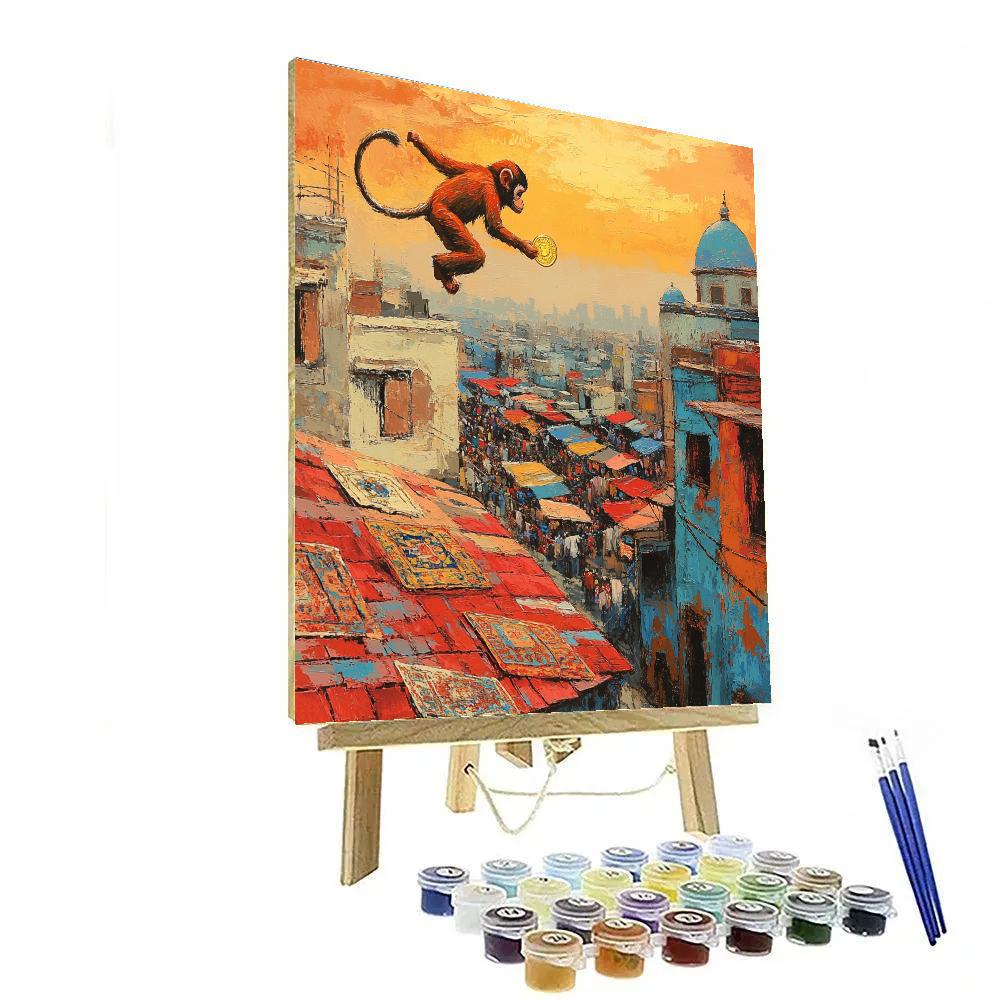Abu Market Rooftop Leap Disney Inspired Numbered painting kits