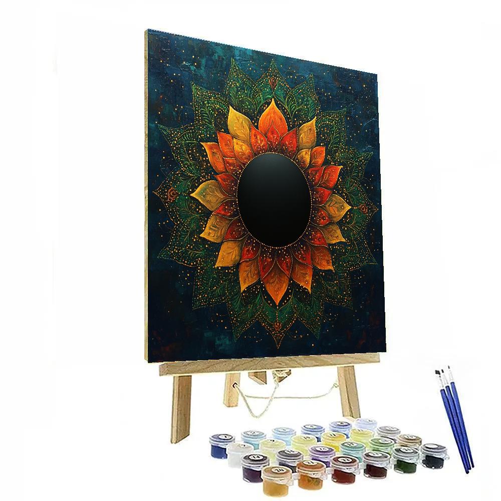 Frida Kahlo Inspired Black Hole Flower Of Silence Paint by numbers art