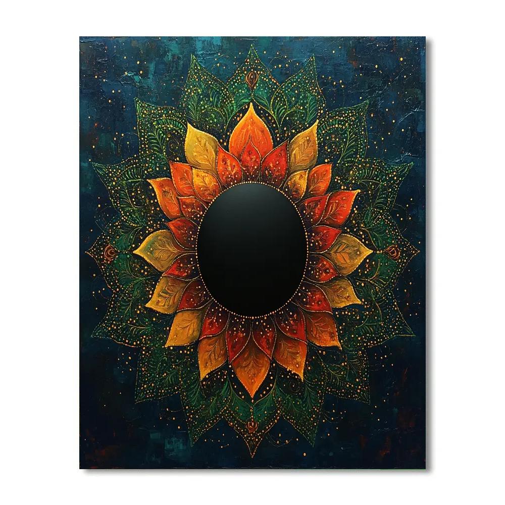 Frida Kahlo Inspired Black Hole Flower Of Silence Paint by numbers art
