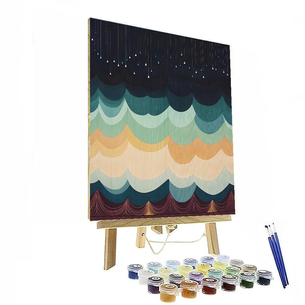 Frida Kahlo Inspired Aurora Weaving Over Midnight Lake Paint by numbers art