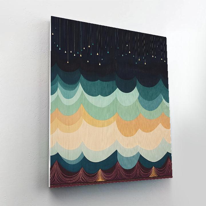 Frida Kahlo Inspired Aurora Weaving Over Midnight Lake Paint by numbers art