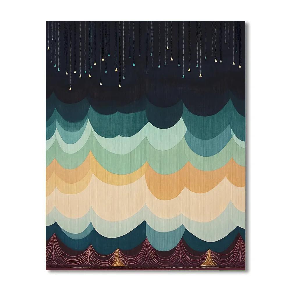 Frida Kahlo Inspired Aurora Weaving Over Midnight Lake Paint by numbers art