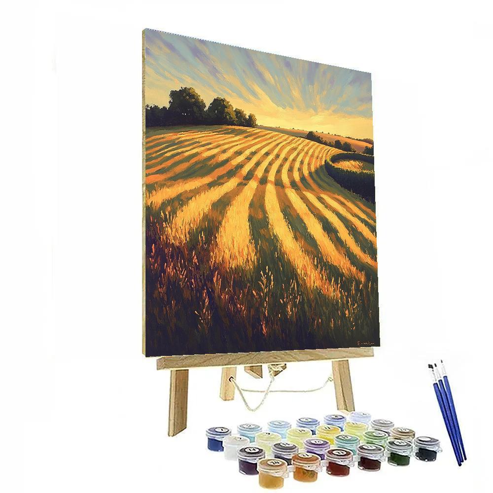 Claude Monet Inspired Autumn Meadow Low Sun painting number kit