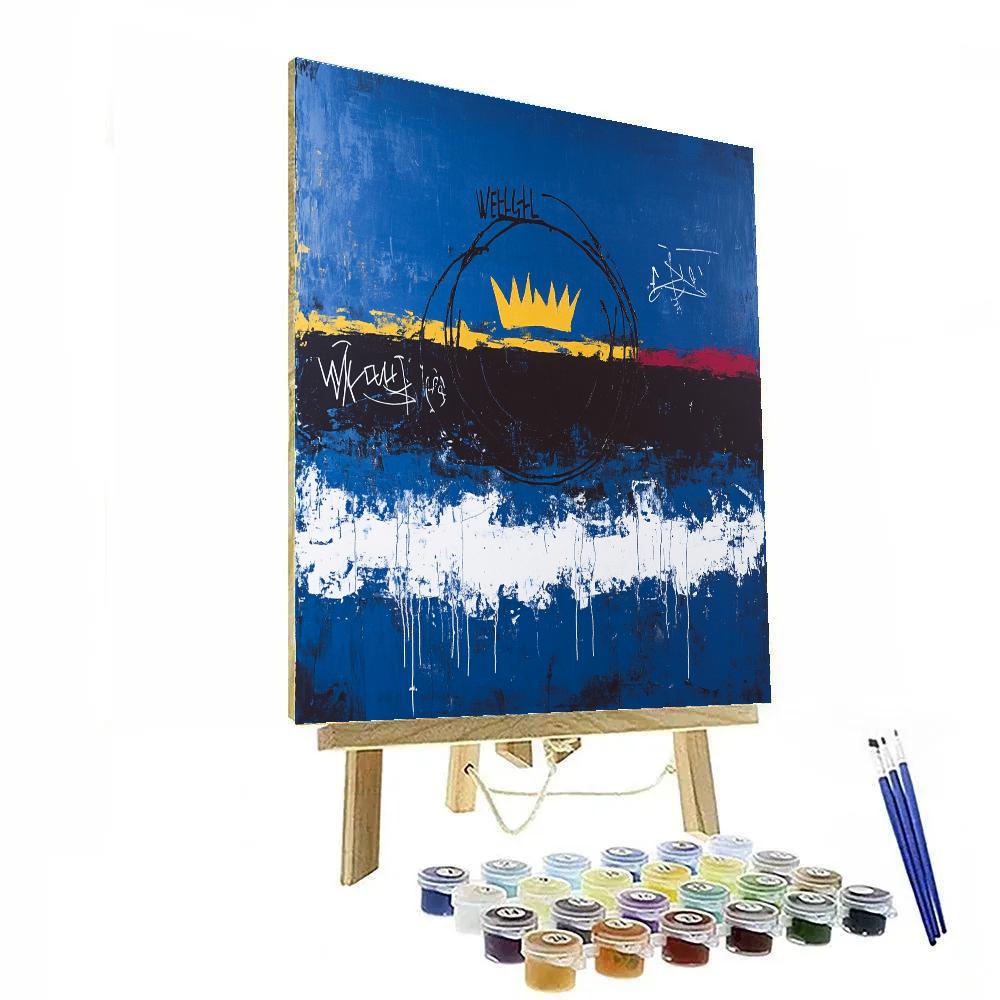 Jean-Michel Basquiat Inspired Gravity Language In Indigo Silence Paint by numbers kits