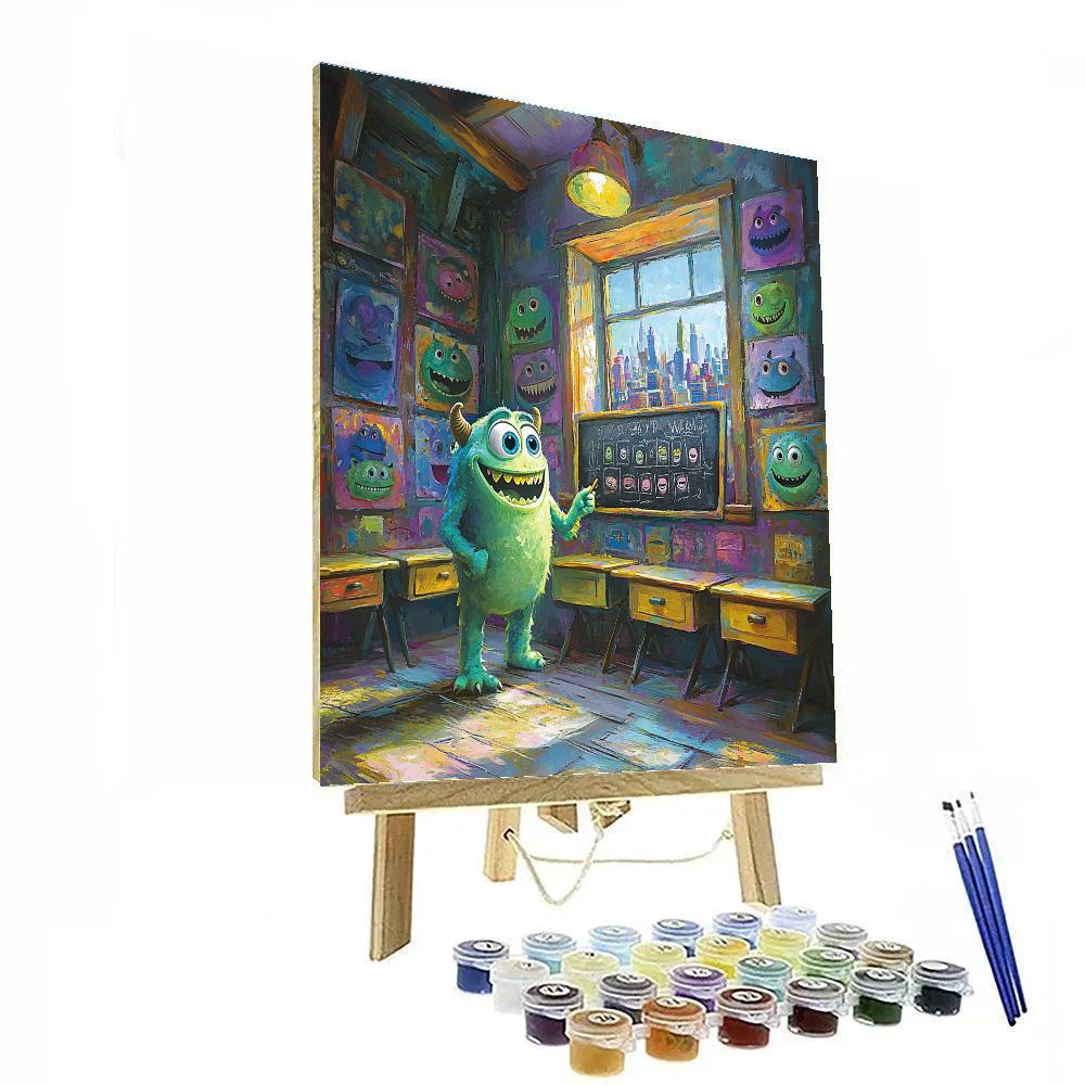 Mike Wazowski Scare School Laugh Class Disney Inspired paint by numbers
