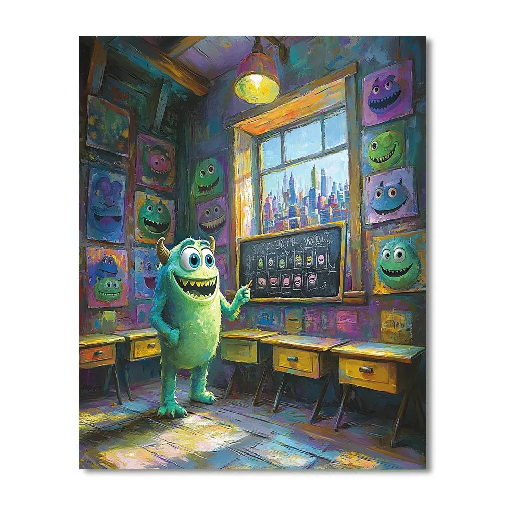Mike Wazowski Scare School Laugh Class Disney Inspired paint by numbers