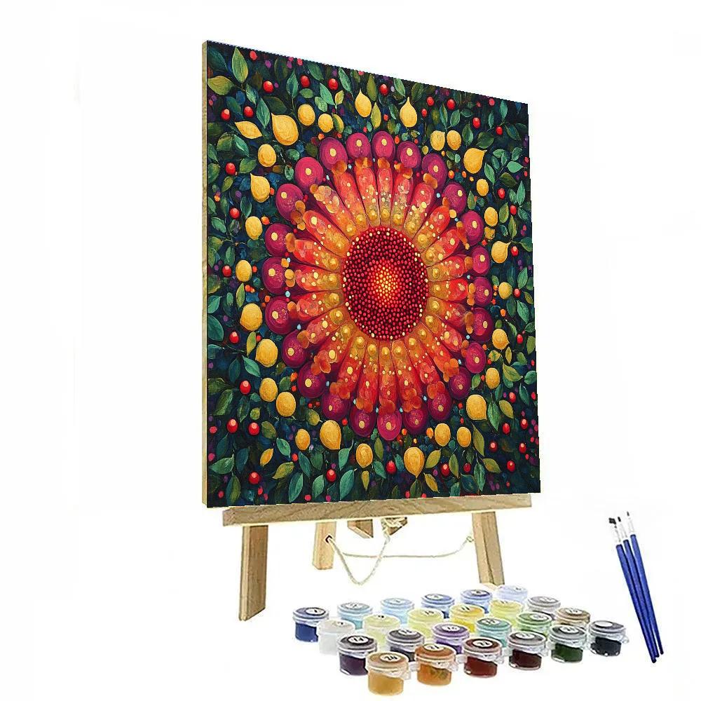 Frida Kahlo Inspired Cosmic Pomegranate Radiance paint by numbers